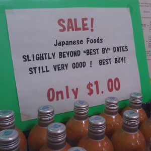 Sale! Japanese Foods slightly beyond "best by" dates still very good! Best buy!